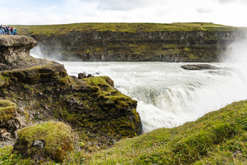 stream of Gullfoss waterfall in september
