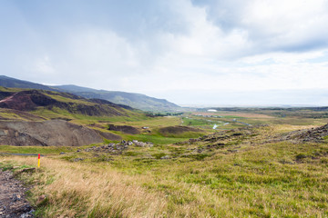 mountain landscape of Hveragerdi in Iceland