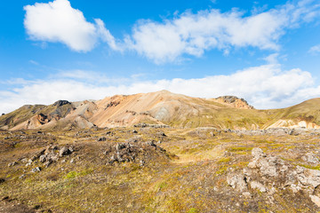 Fototapeta na wymiar mountain scenic in Landmannalaugar in Iceland