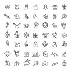 Small Christmas Icons Set on Vector Illustration
