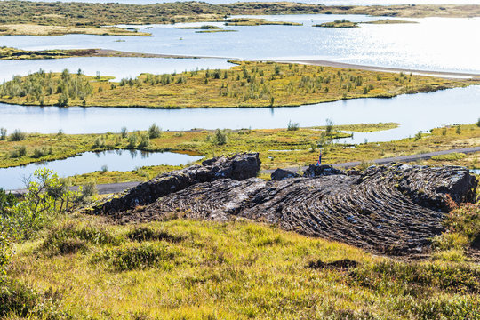 valley in Thingvellir national park autumn