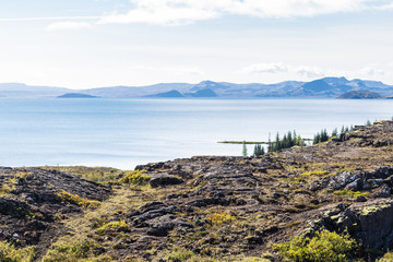 above view of Thingvallavatn lake