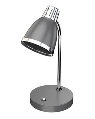 Grey table lamp isolated on white background