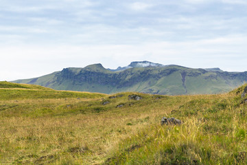 nature scenery on Dyrholaey peninsula in Iceland