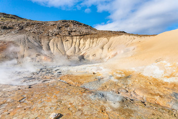 hot spring in Krysuvik area in Iceland