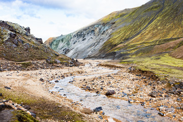 brook in Graenagil canyon in Iceland