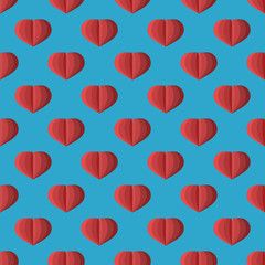Pattern of red hearts on valentine day.