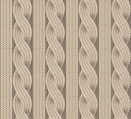 Seamless pattern of knitting. Vector image.