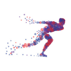 Silhouette speed skater.