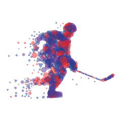 Fototapeta premium Sylwetka gracza w hokeja.