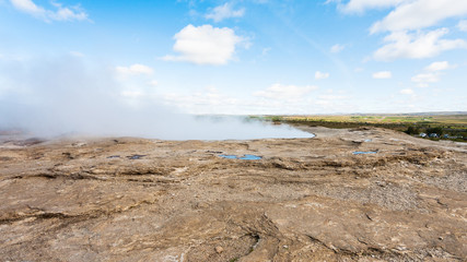 crater of The Geisyr in Haukadalur valley