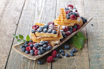 Waffles with berries.