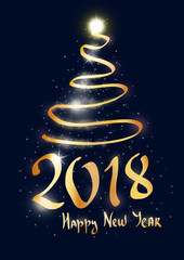 New year tree in gold