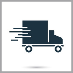 Delivery truck simple icon for web and mobile design