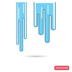 Two water streams different shapes color flat icon. Line design for web and mobile