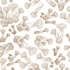 retro seamless texture with armillaria for your design