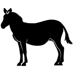 Vector zebra silhouette image for retro logos, emblems, badges, labels template vintage design element. Isolated on white background