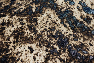 Athens, Greece, September 14 2017: Greek oil spill spreads to Athens Riviera following the sinking of an oil tanker in Saronic Gulf.