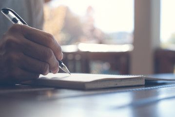 Naklejka premium Man writing