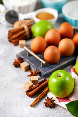 Ingredients for apple pie