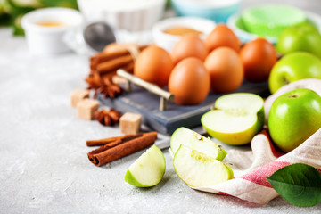 Ingredients for apple pie
