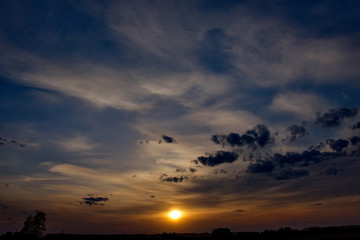 Russia. Sunset in Western Siberia