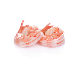 Shrimps. Prawns isolated on a White Background. Seafood