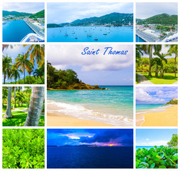 Collage about the island of St Thomas, USVI.