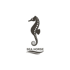 icon of seahorse on isolated white background