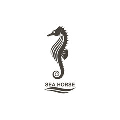 icon of seahorse on isolated white background © Alexkava