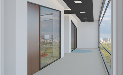 Modern office Cabinet. Meeting room. 3D rendering