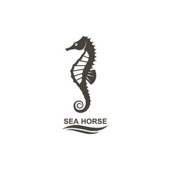 icon of seahorse on isolated white background