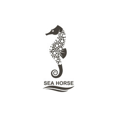 icon of seahorse on isolated white background © Alexkava
