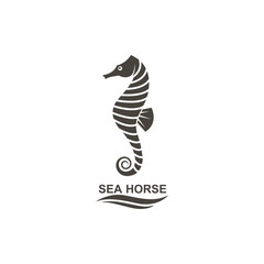 icon of seahorse on isolated white background © Alexkava