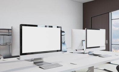 Modern office Cabinet. Meeting room. 3D rendering