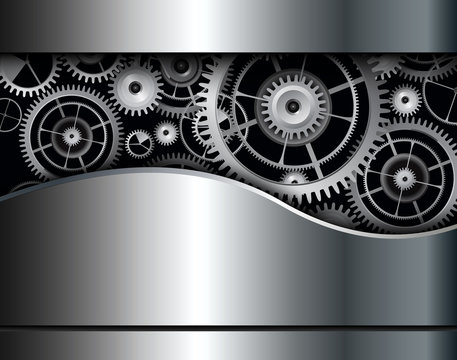 Abstract background metallic with cogs and gears