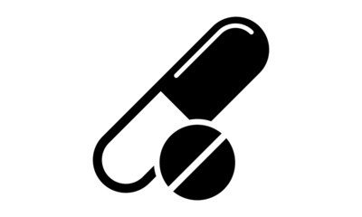 Pills Icon. Medicines isolated on white.