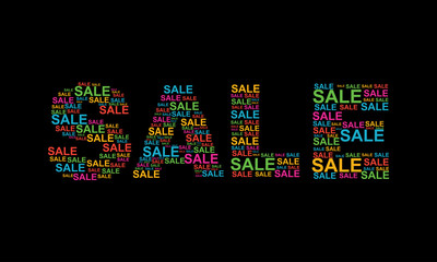 Sale text designed using sale text promotion sign graphic vector