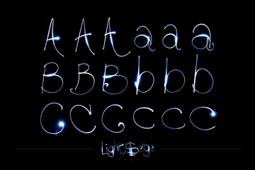 Light Painting Alphabet - Light Serge Font ABC