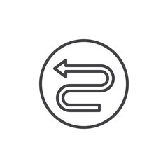 Direction arrow line icon, outline vector sign, linear style pictogram isolated on white. Symbol, logo illustration. Editable stroke