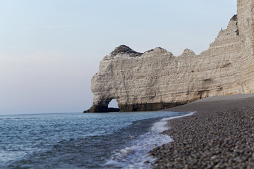Fototapeta na wymiar The coast at the Aval cliffs of Etretat
