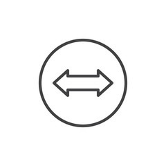Left and right arrow line icon, outline vector sign, linear style pictogram isolated on white. Two side arrow symbol, logo illustration. Editable stroke