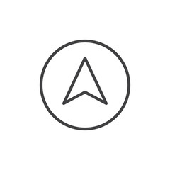 Navigation arrow line icon, outline vector sign, linear style pictogram isolated on white. Cursor symbol, logo illustration. Editable stroke
