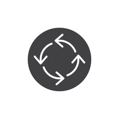 Cycle arrows icon vector, filled flat sign, solid pictogram isolated on white. Arrow update refresh symbol, logo illustration.