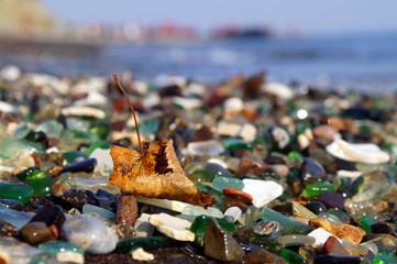 Unique glass beach Vladivostok, Russia