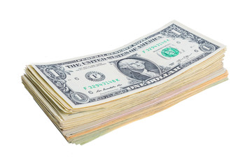 a bundle of one-dollar bills