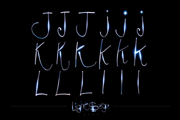 Light Painting Alphabet - Light Serge Font JKL