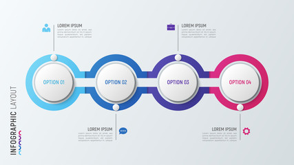 Fototapeta na wymiar Four steps infographic process chart. 4 options vector template.