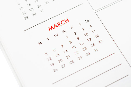 march calendar page.
