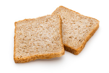 Toast bread isolated on the white background.